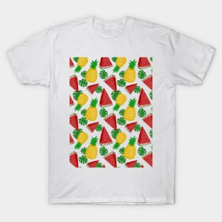 Watermelon and pineapple pattern T-Shirt